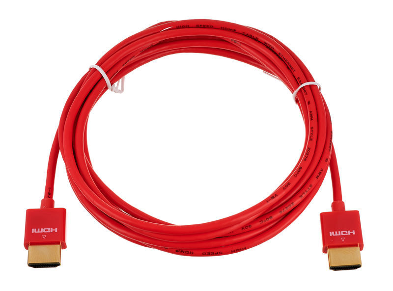 Kramer C-HM/HM/PICO/RD-10 Cable HDMI flexible de alta velocidad ultra delgado con Ethernet de 3m